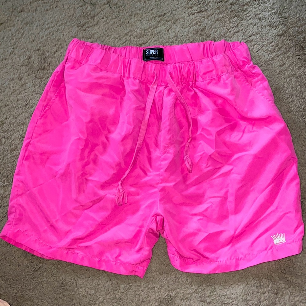 Hot pink hybrid shorts 80 retro vibe sz M